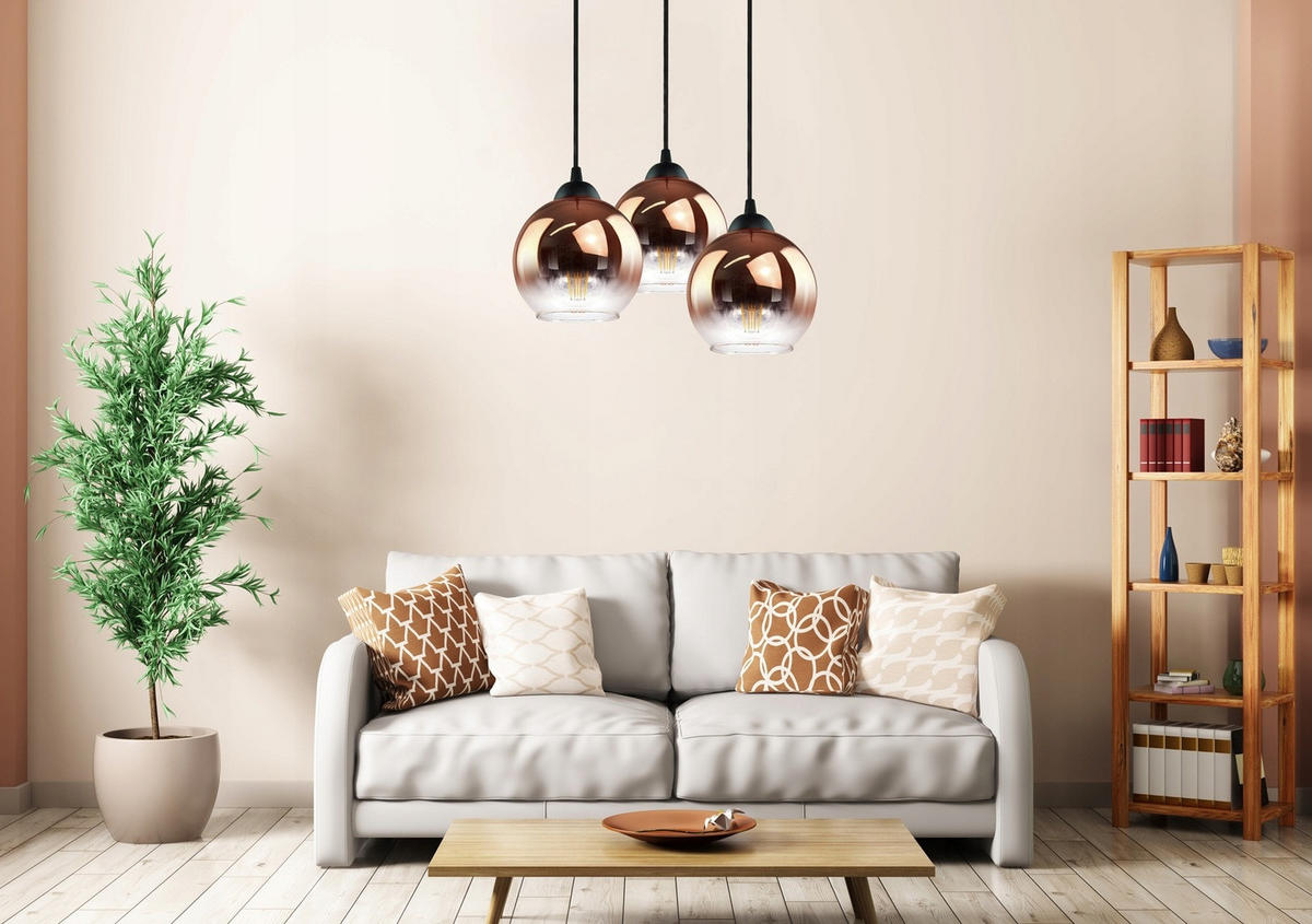 PENDELLEUCHTE MASUR - Transparent/Goldfarben, Glas/Metall (35/35/80cm) - kiki design