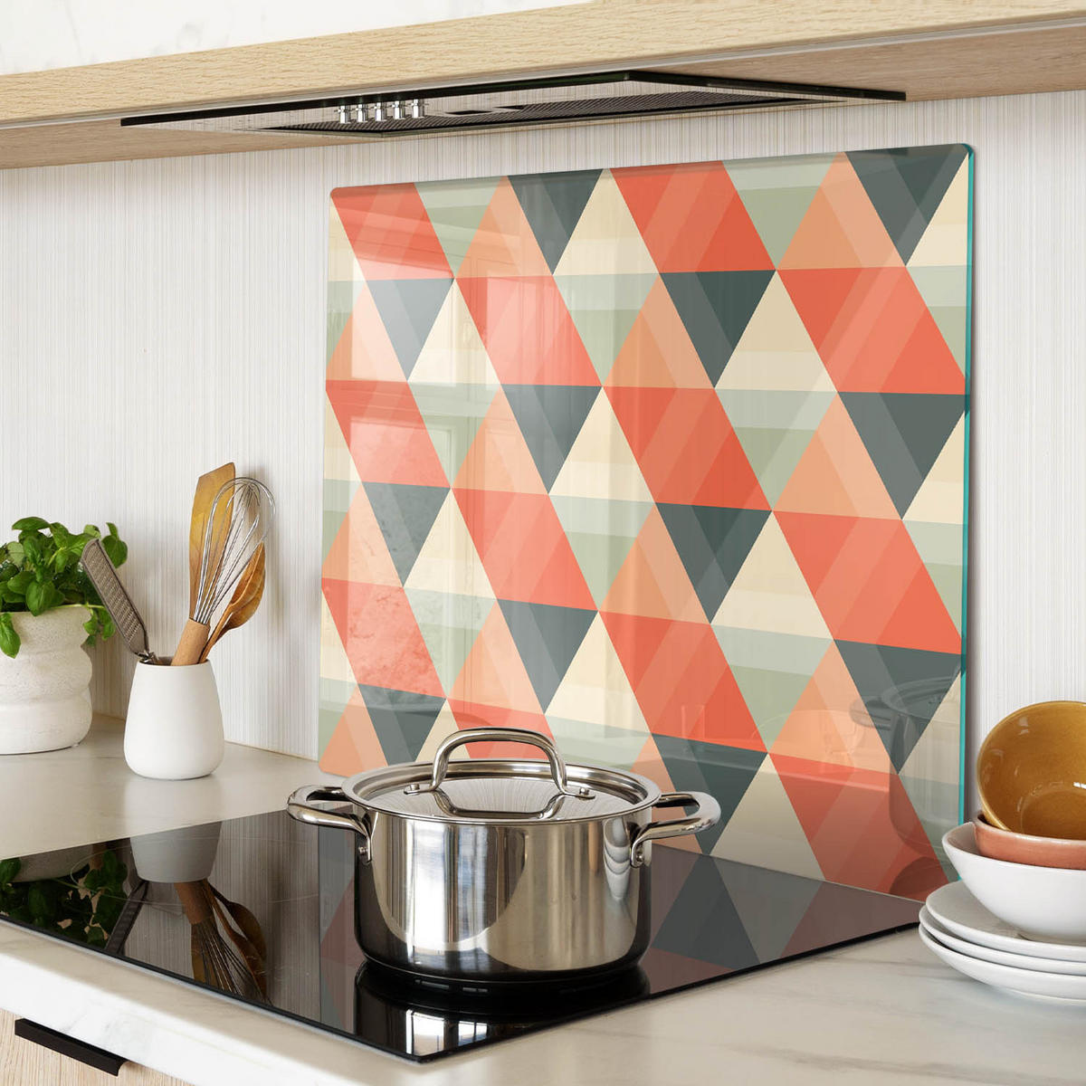 GLASPLATTE 60x52 cm Geometrische Figuren - Multicolor, Glas (60/0.4/52cm) - TULUP