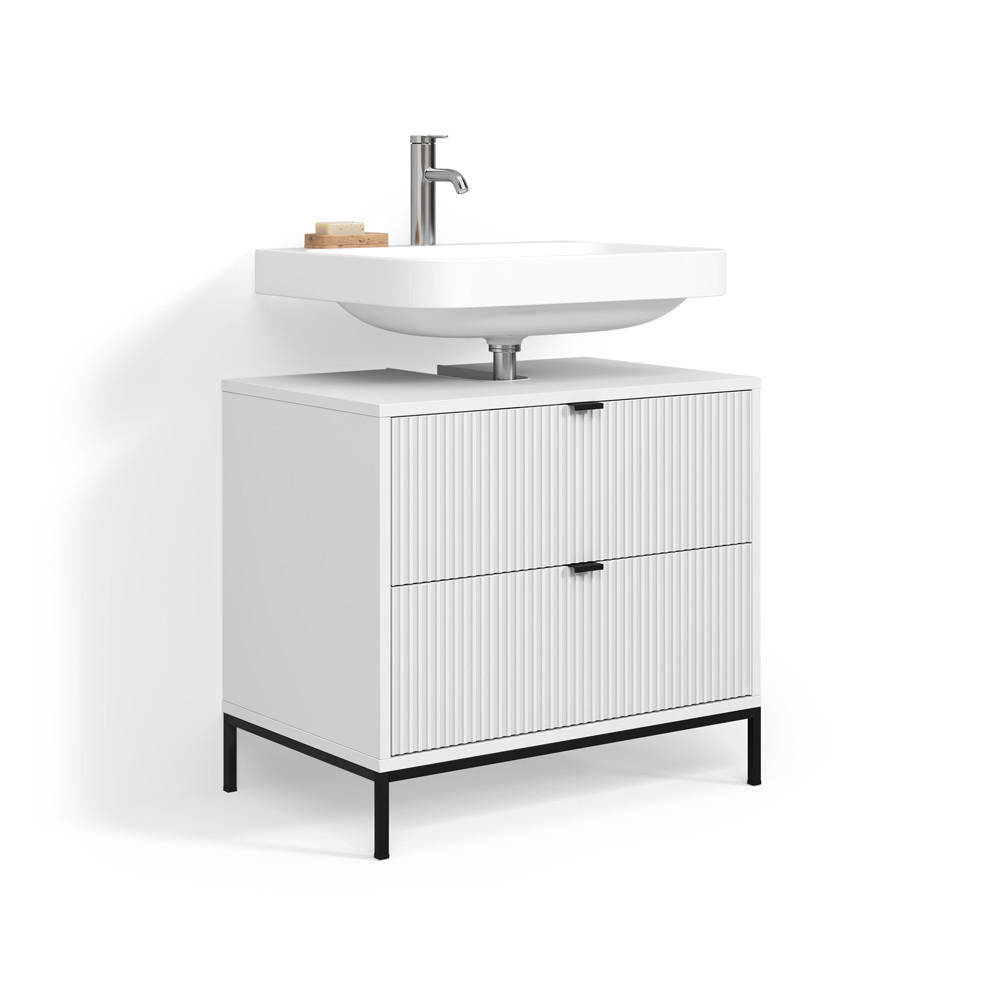 Livinity® DOLNÍ SKŘÍŇKA POD DŘEZ Aterno Bílá 70 x 63 cm Se 2 výsuvnými zásuvkami