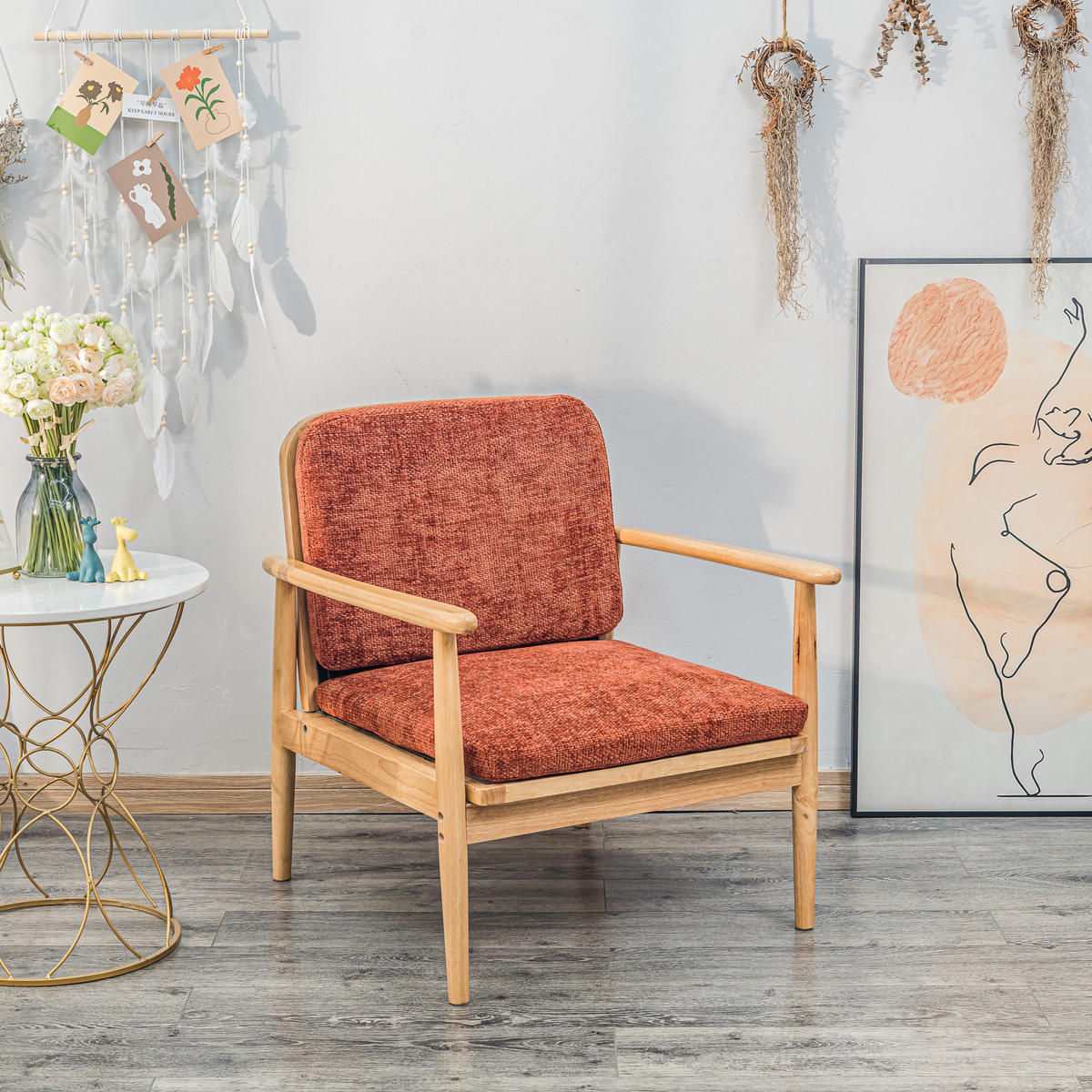 SESSEL Holz Terrakotta - Rot, Holz (70.5/79.5/73cm) - Nordlys