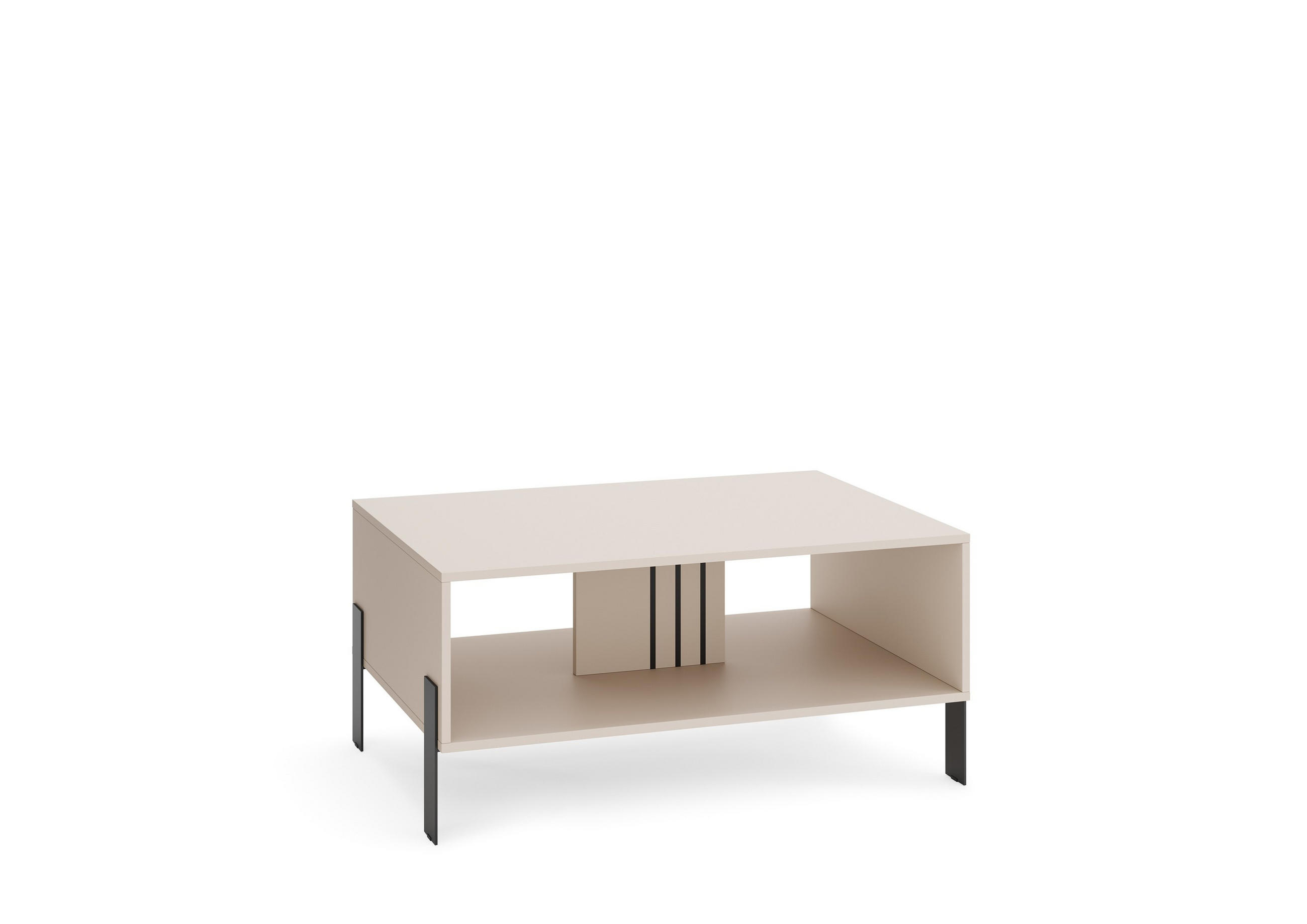 COUCHTISCH VALOZA 100 cm Kaschmir - Kaschmir/Schwarz, Holzwerkstoff (55/100/47cm) - MASSENO