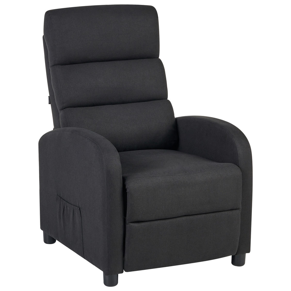 FERNSEHSESSEL Stoff Schwarz Otus - Schwarz, Textil (67/75/89cm) - Beliani