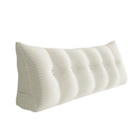 RÜCKENKISSEN für Bett Kord Weiß 160 cm - Weiß, Textil (50/160cm) - Vercart