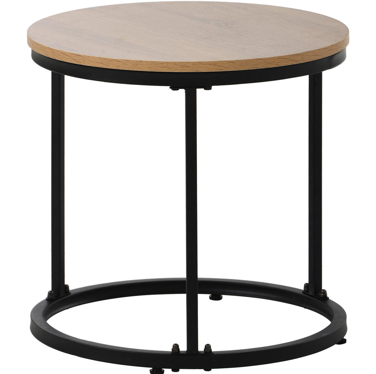 COUCHTISCH 2er-Set 70,5/50 und 44/45,5 cm in Eichefarben mit Metallgestell - Naturfarben, Holzwerkstoff (70.5/70.5/50cm) - Flora Grace
