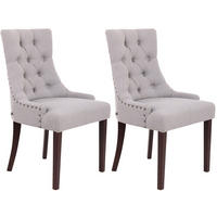 WOHNZIMMERSTUHL 2er Set Stoff grau - Grau, Holz/Textil (55/92/58cm) - CLP