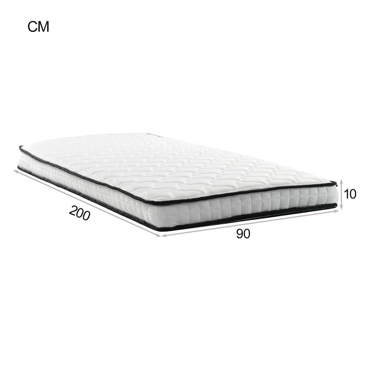 HOCHBETT 90/200 cm Weiß mit Sicherheitsleiter und Kleiderschrank mit Matratze - Weiß, Metall (90/200cm) - OKWISH