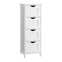 BADEZIMMERSCHRANK Weiß mit 4 Schubladen - L30 cm - Weiß, Holzwerkstoff (30/82/30cm) - Calicosy