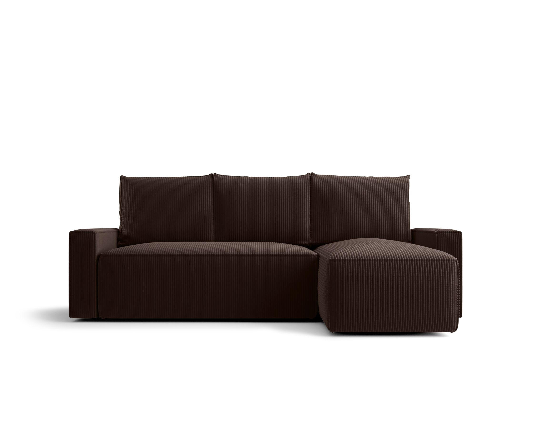 ECKSOFA mit Schlaffunktion SAVIO Poso 06 Rechts - Braun, Textil (232/140cm) - Bedante