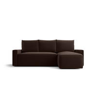 ECKSOFA mit Schlaffunktion SAVIO Poso 06 Rechts - Braun, Textil (232/140cm) - Bedante