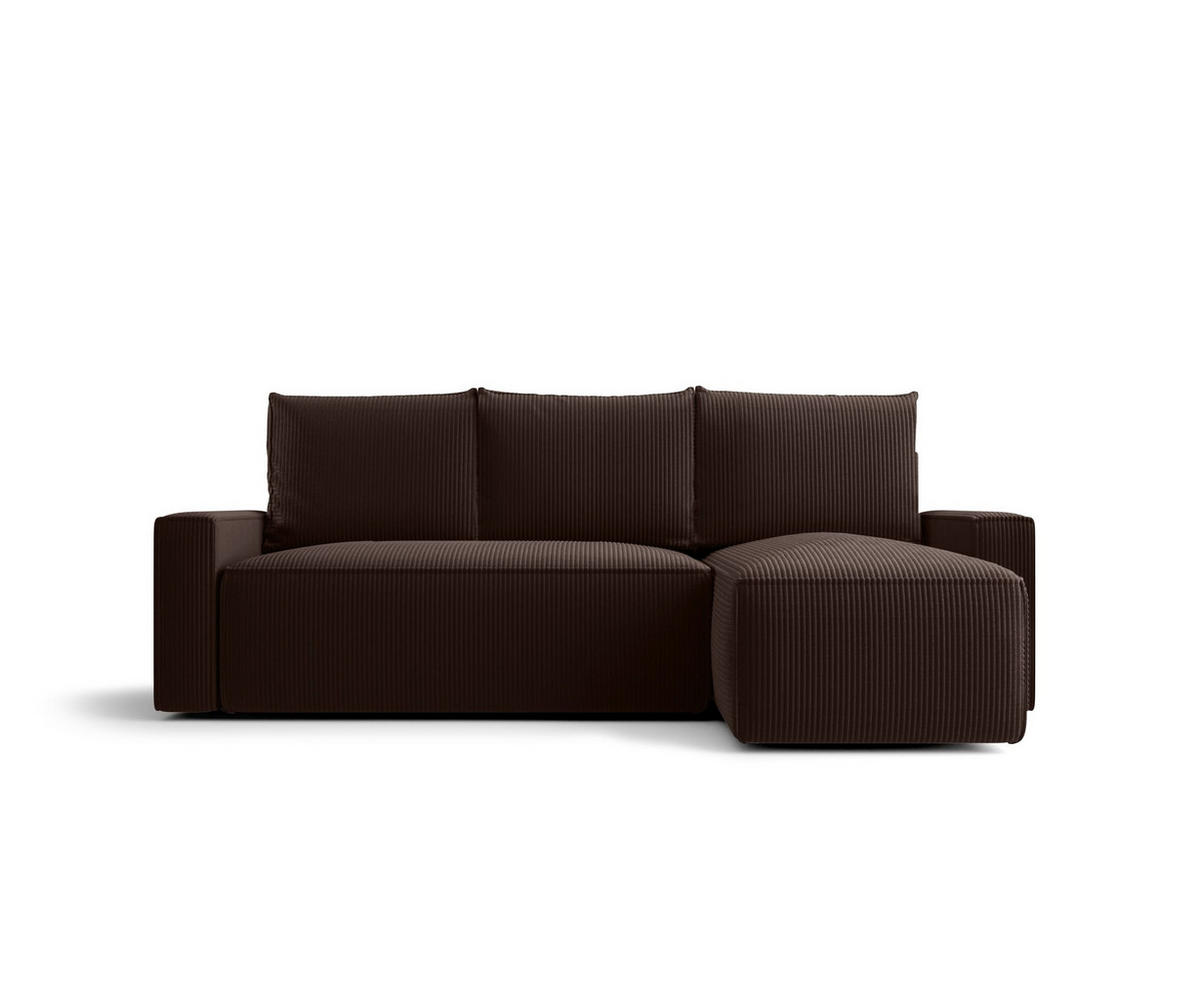 ECKSOFA mit Schlaffunktion SAVIO Poso 06 Rechts - Braun, Textil (232/140cm) - Bedante