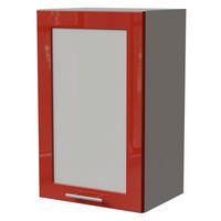 KÜCHENHÄNGESCHRANK Brerra W2S/45 Grau / RAL 3002 karminrot Hochglanz 45 / 32,5 / 72cm - Rot/Grau, Holz/Holzwerkstoff (45/72/32.5cm) - Feldmann-Wohnen