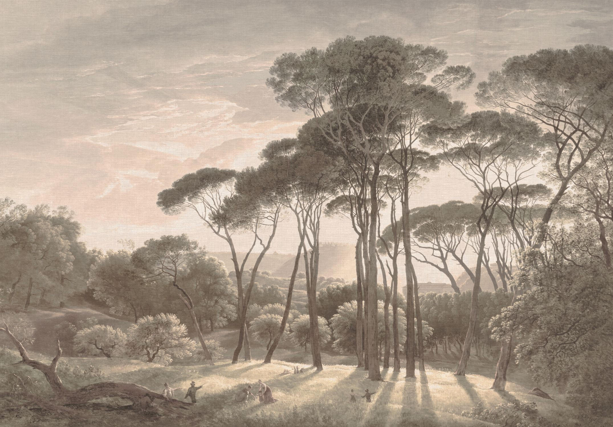 FOTOTAPETE italienische Landschaft 4 x 2.79 m - Grün, Papier (400/279cm) - ESTAhome