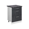 KÜCHENUNTERSCHRANK R-Line Schwarz Beton 60 cm AP Anthrazit - Schwarz/Weiß, Holzwerkstoff (60/81.6/60cm) - Vicco
