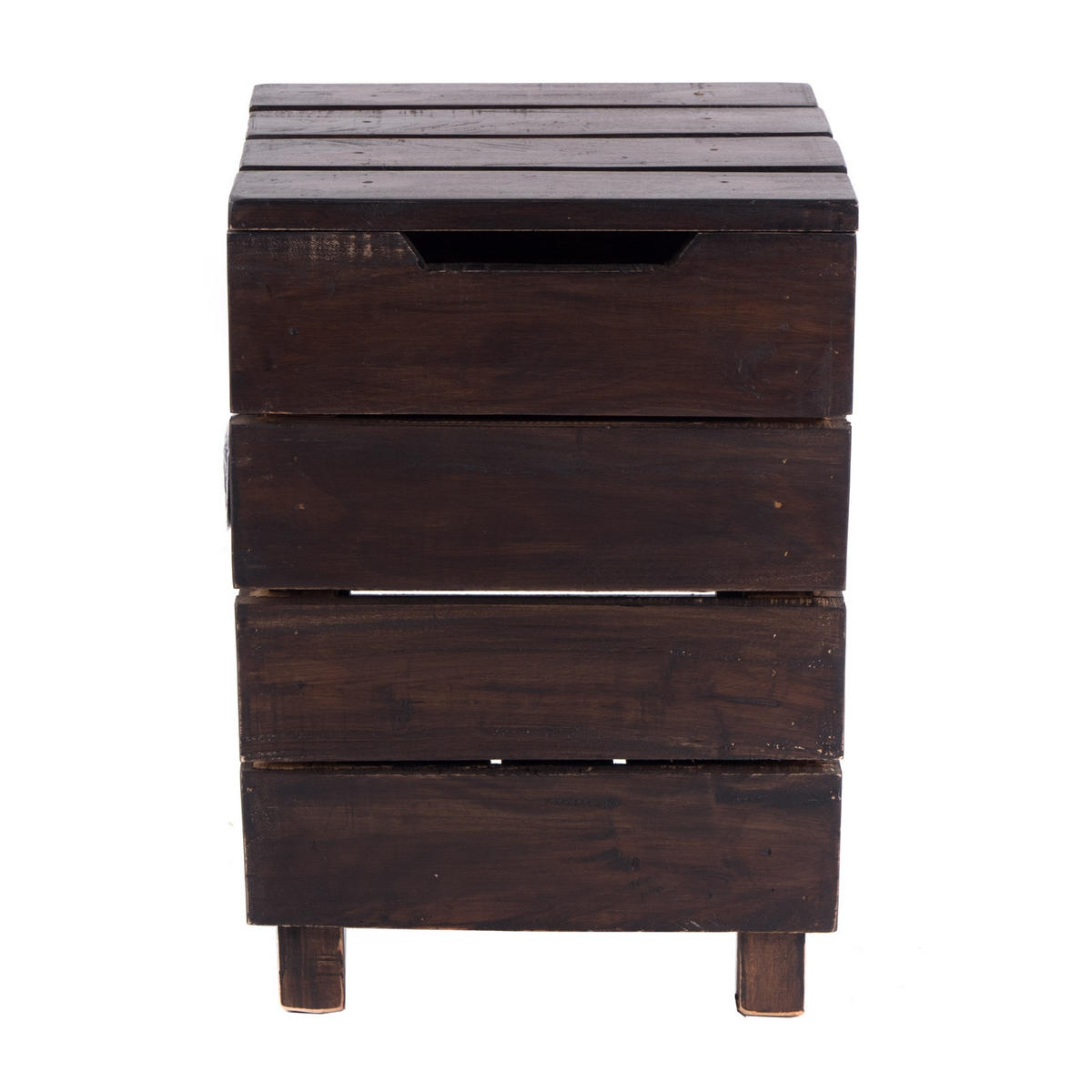 WÄSCHEKORB STORAGE 50 Massivholz, klappbarer Deckel 03 dunkelbraun - Dunkelbraun, Holz (35/50/35cm) - DESIGN DELIGHTS