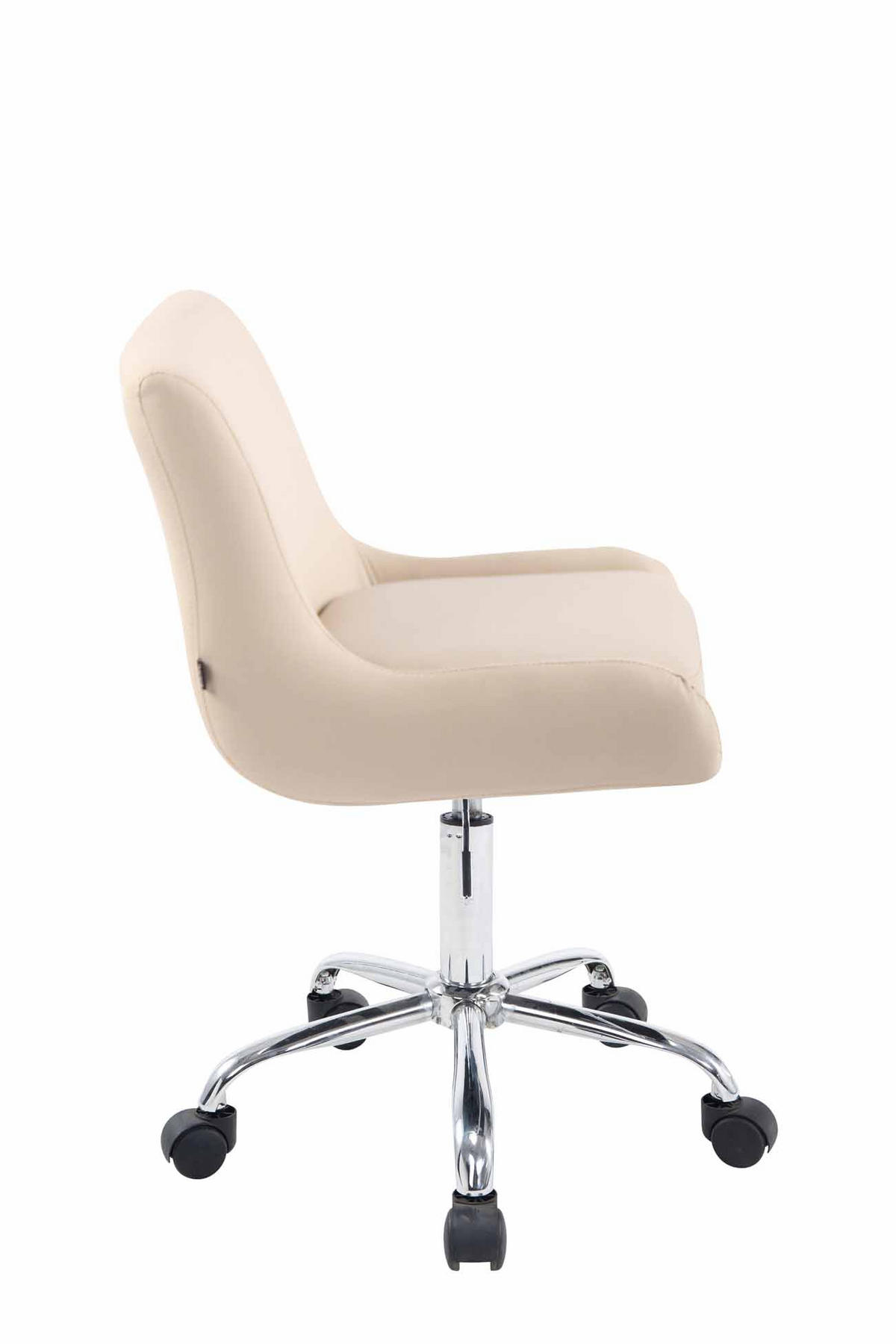 HOCKER Lederlook creme - Chromfarben/Creme, Textil/Metall (43/76/50cm) - CLP