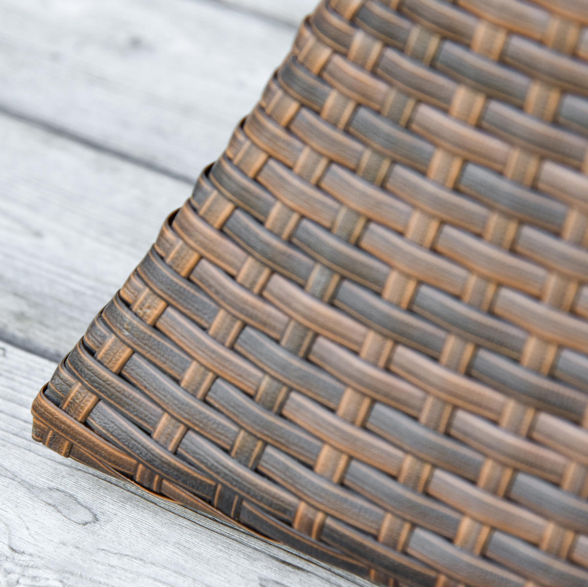 GARTENTISCH 54/54/55 cm braun aus Polyrattan mit Schirmständer - Braun, Kunststoff (54/54/55cm) - OKWISH