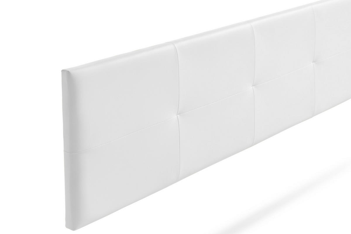 KOPFTEIL gepolstert ALTEA Kunstleder 100x50x5 cm - Weiß - Moonia - Weiß, Holz (100/5/50cm)