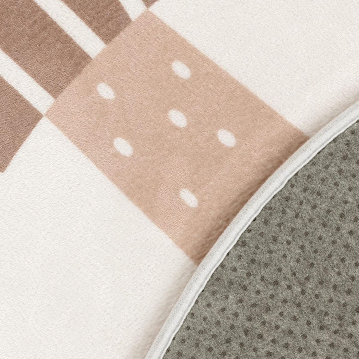 KINDERTEPPICH waschmaschinenwaschbar Löwe Kinderzimmer schmutzabweisend Beige Rund 120D - Beige, Textil (120/120cm) - KADIMA DESIGN
