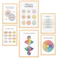 POSTER Set Mit 6 Wellness A3 & A4 Rahmen Aus Hellem Holz - Beige, Papier (29/3cm) - Nacnic