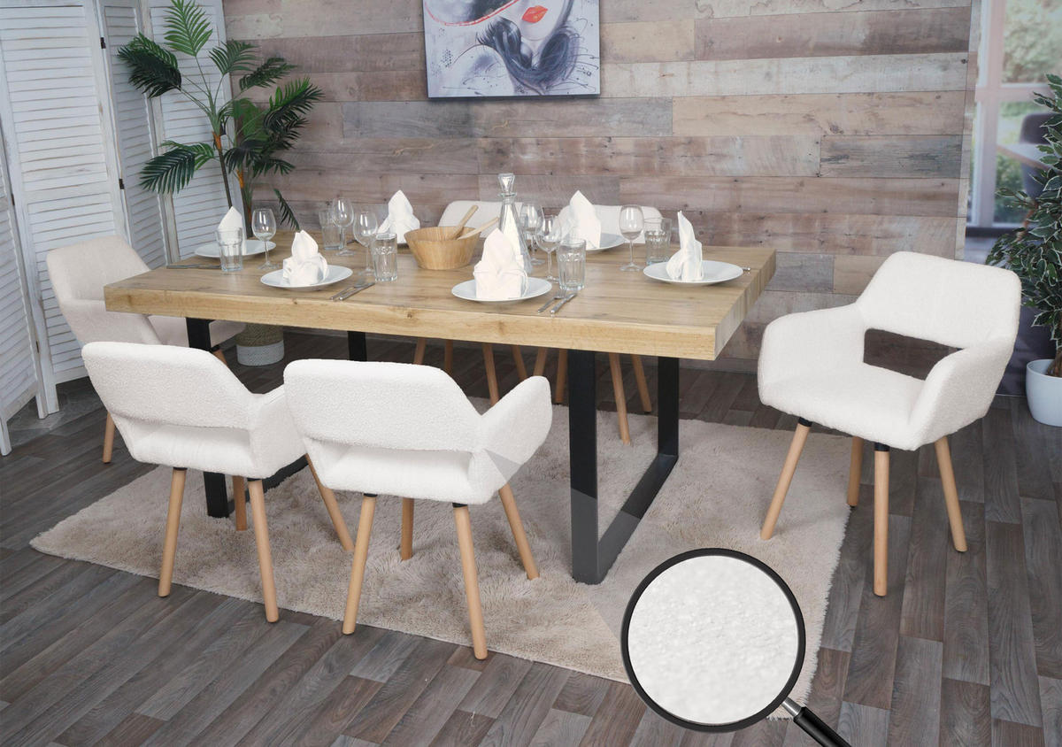 ESSZIMMERSTUHL Cremeweiß - Weiß, Textil (56/80/53cm) - MCW