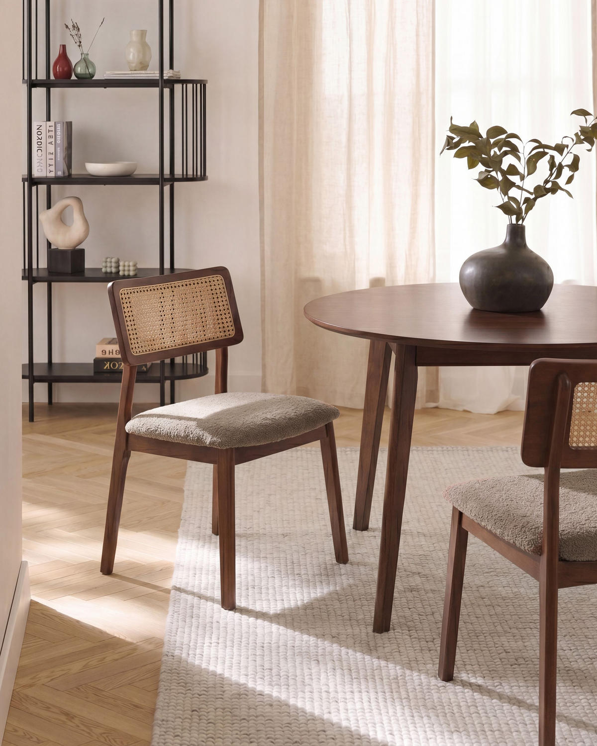 ESSZIMMERSTUHL 2er Set Holz Braun/Taupe Embar - Taupe, Holz (50/86/52cm) - Beliani