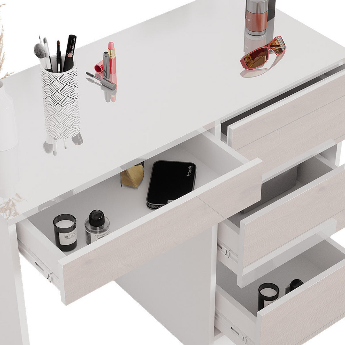 SCHREIBTISCH Sherry Weiß 90 cm - Weiß, Holzwerkstoff (40/90/75cm) - Vicco