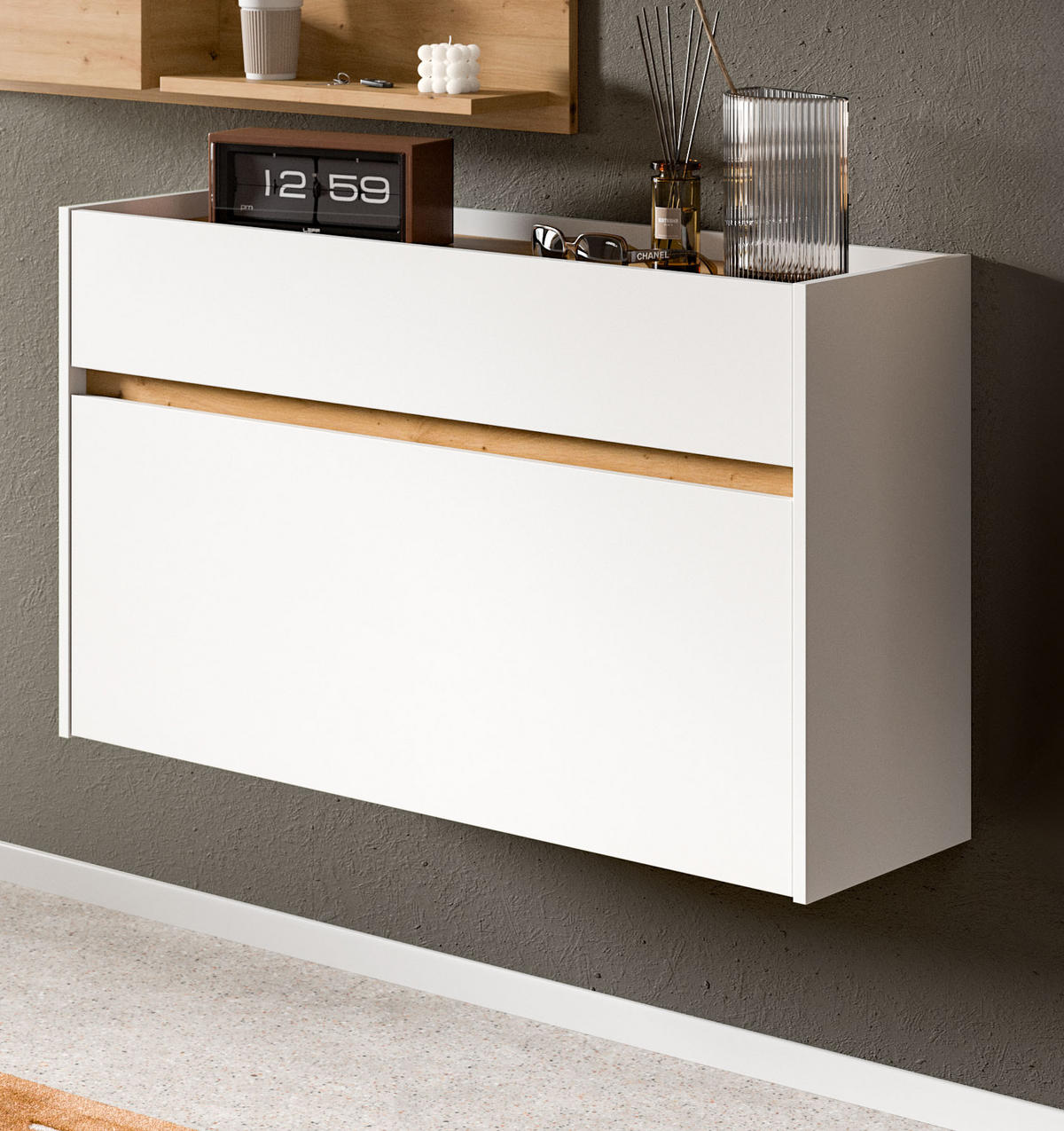 SCHUHKOMMODE DRIVE (B/H/T: ca. 110/61/32 cm) in Weiß/weiß - Weiß, Holzwerkstoff (110/61/32cm)