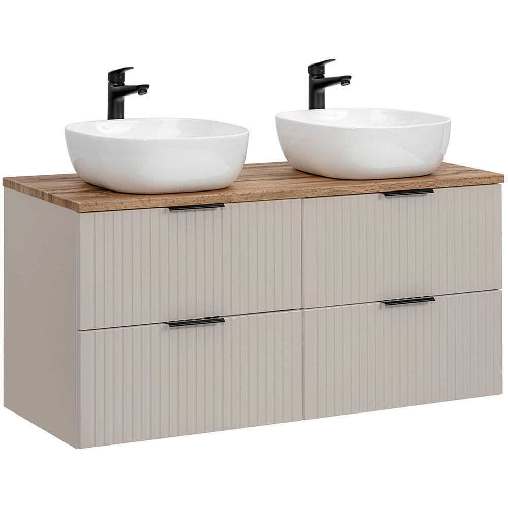 DOPPELWASCHTISCH Adelaide-56 - Beige, Holzwerkstoff (121/74/47cm) - Lomado