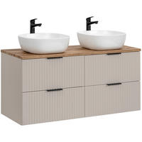 DOPPELWASCHTISCH Adelaide-56 - Beige, Holzwerkstoff (121/74/47cm) - Lomado
