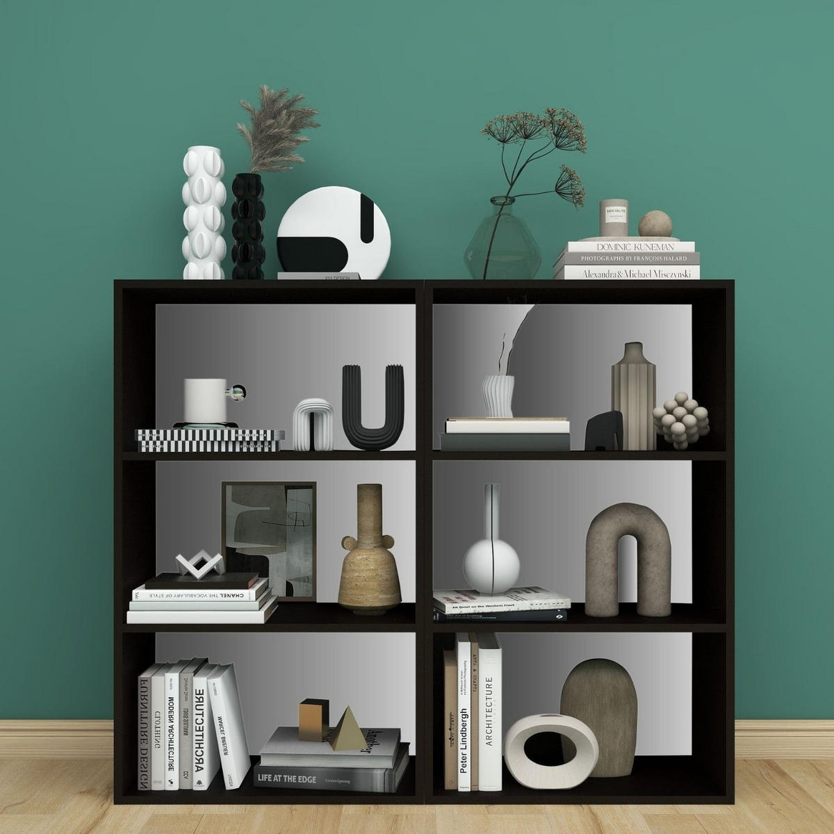 STANDREGAL DELTA-3 Schwarz 65/25/110 cm - Schwarz, Holzwerkstoff (25/110/65cm) - Coemo