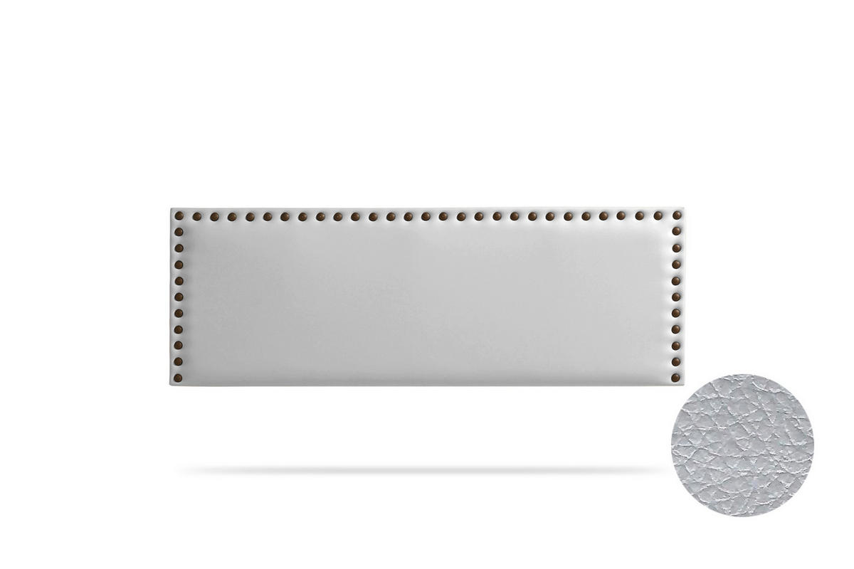 KOPFTEIL gepolstert MODENA Kunstleder 145x55x8 cm - Silber - Moonia - Silberfarben, Holz (145/8/55cm)