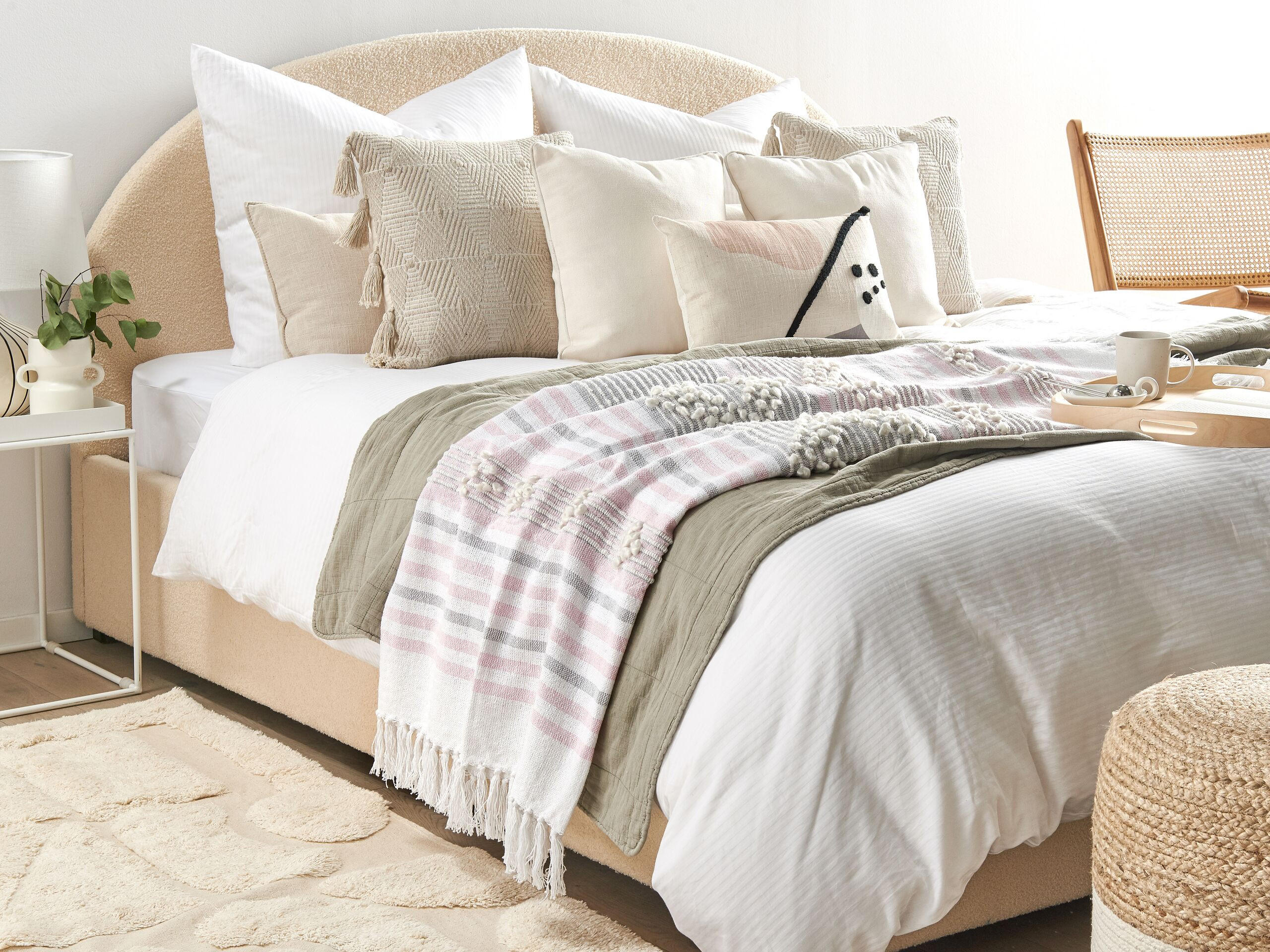 DECKE Rosa Kaman 150/120 cm - Pink, Textil (125/150cm) - Beliani