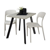 BISTROTISCH Eirene 70x70x75 schwarz matt/kreidegrau matt lack - Hellgrau, Metall (70/70/75cm) - 58aufmkessel