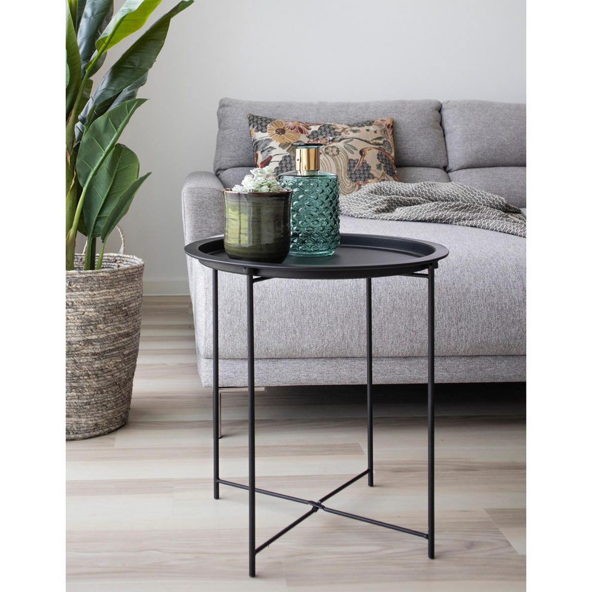 COUCHTISCH Ecktisch schwarz - Schwarz, Holzwerkstoff (47/47/50cm) - ebuy24