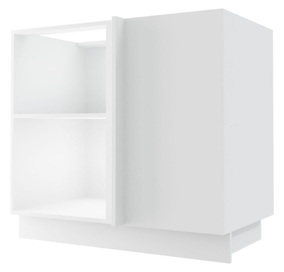 ECK-KÜCHENSCHRANK Essen D13U/90 Weiß Hochglanz / Weiß Matt 90 / 50 / 82cm - Weiß Hochglanz/Weiß, Holz/Holzwerkstoff (90/82/50cm) - Feldmann-Wohnen