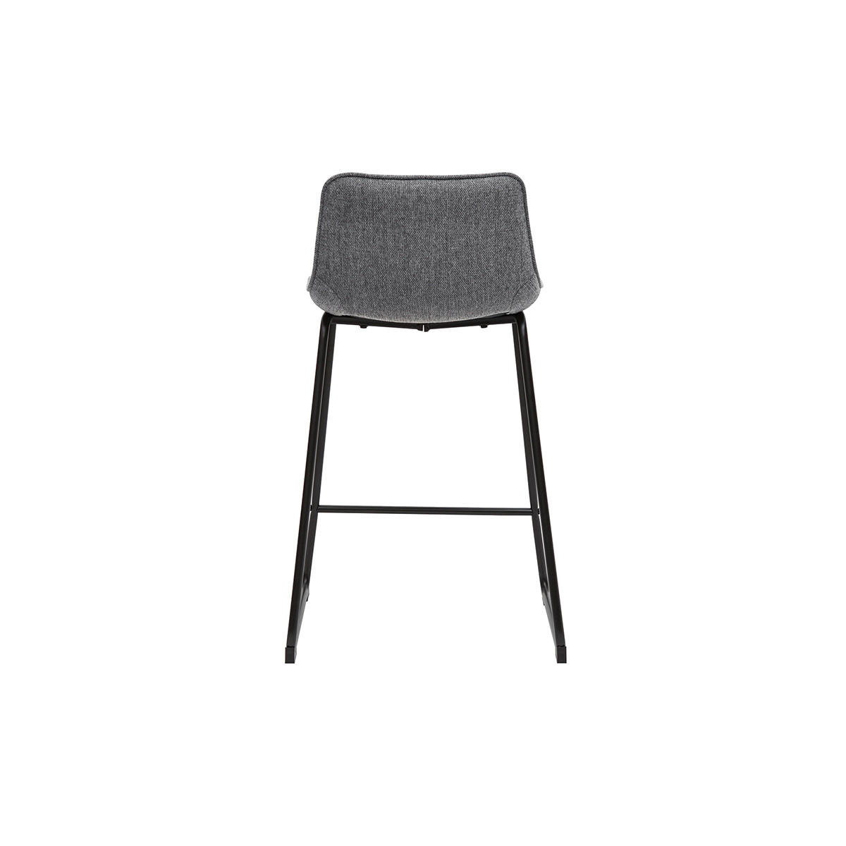 BARHOCKER Grauer Stoff Samteffekt Metall H65 cm 2er-Set BOOST - Grau, Textil (45/82.5/49.5cm) - Miliboo