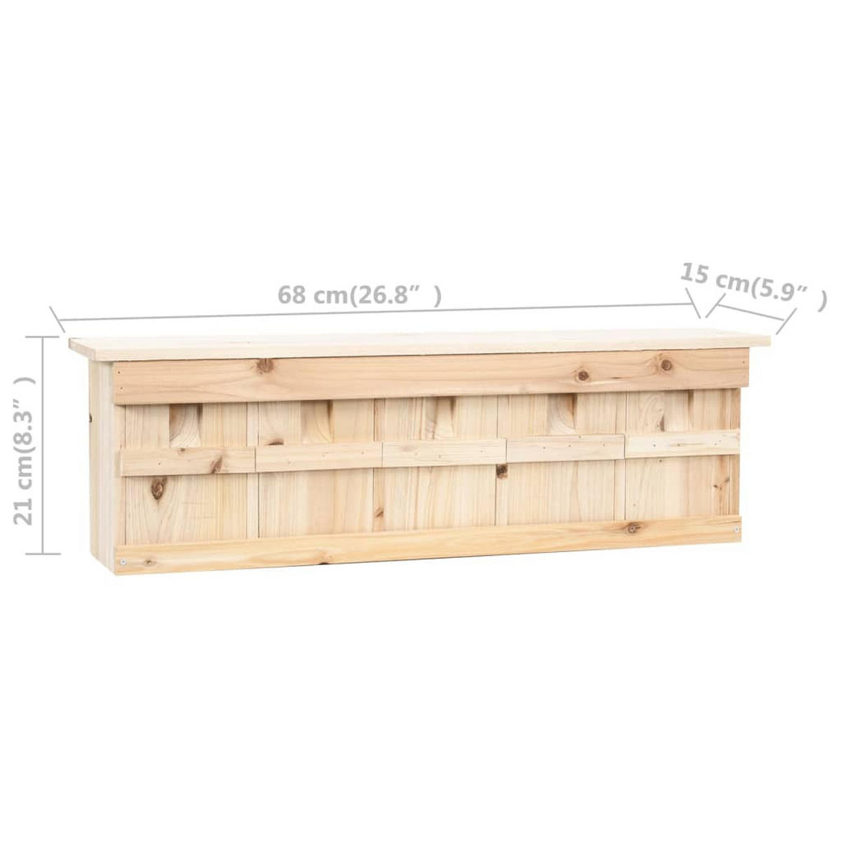 SPATZENHAUS 5-Fach 68/15/21 Cm Tannenholz - Braun, Holz (15/21/68cm) - vidaXL