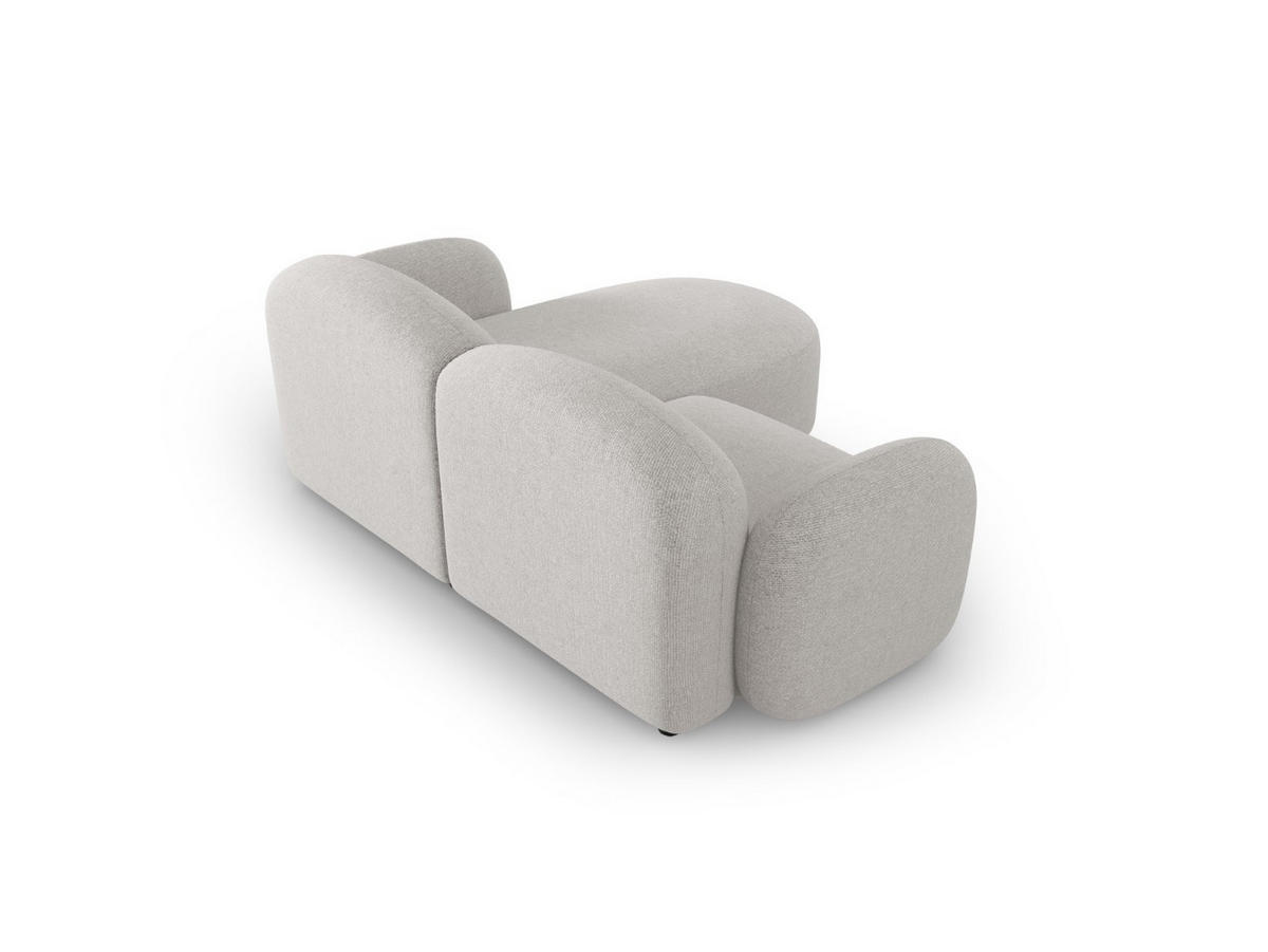 ECKSOFA links Blair aus Chenille-Stoff silber meliert 3 Sitzplätze - Silberfarben, Textil (155/194cm) - Micadoni