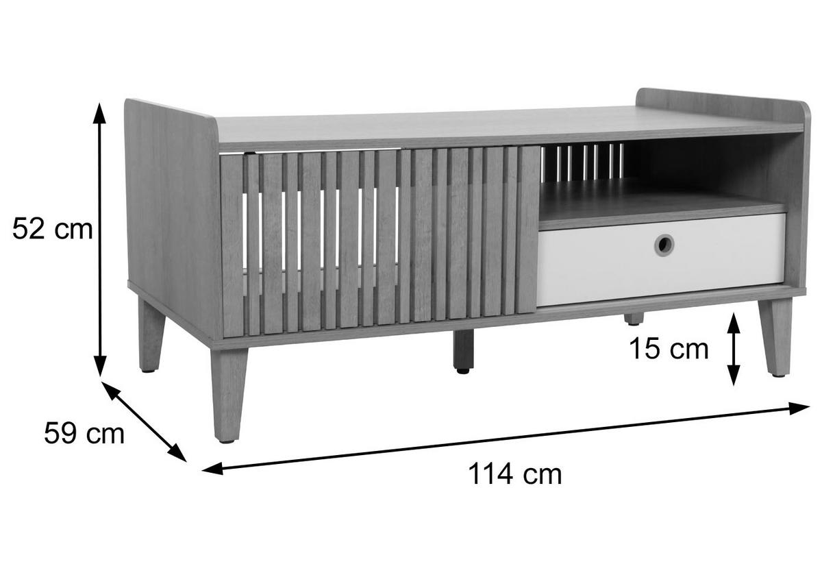COUCHTISCH rechteckig Walnuss Dekor - Walnussfarben, Holz (59/114/52cm) - MCW