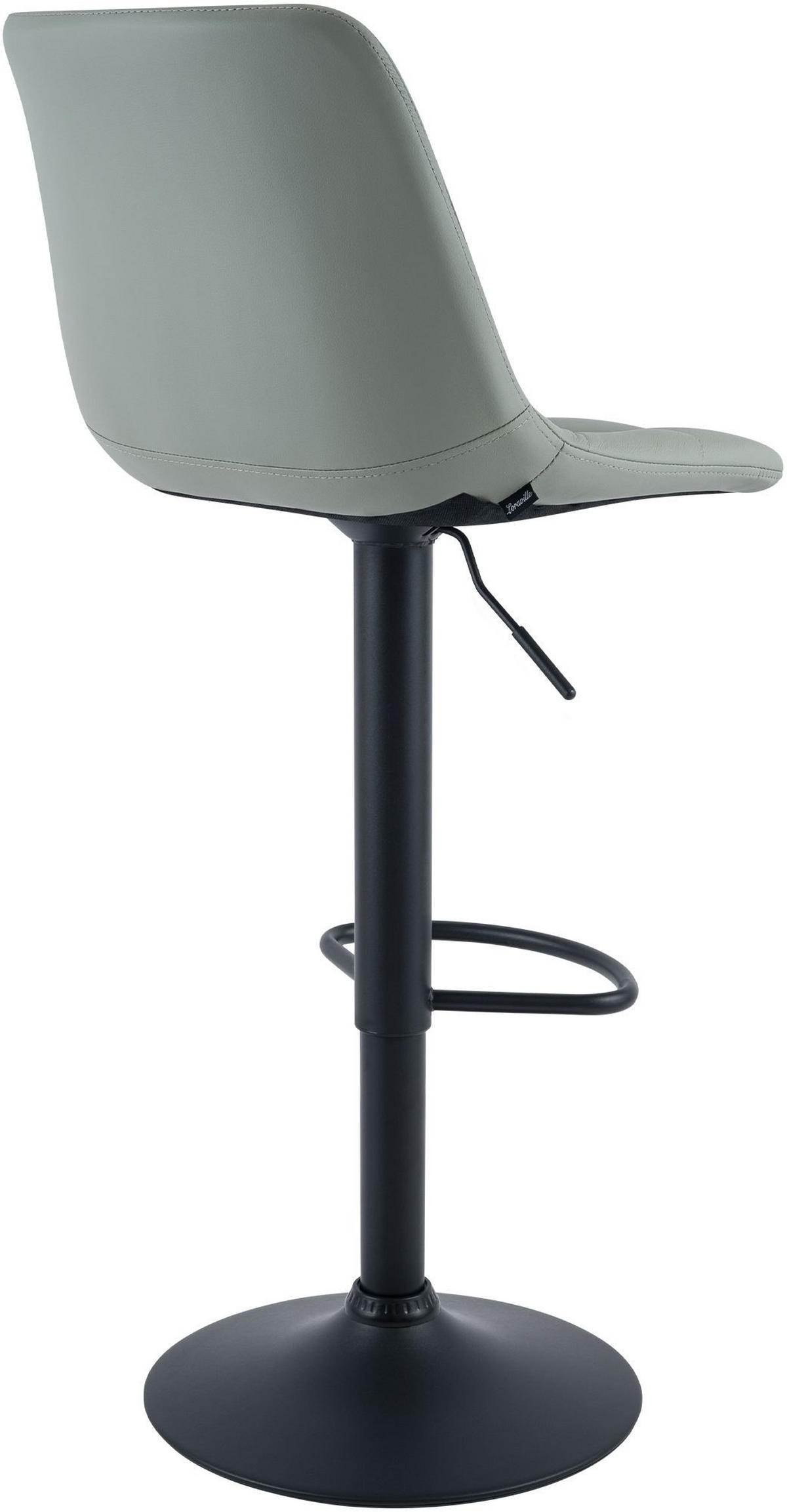 BARHOCKER Lederlook Grau - Schwarz/Grau, Textil/Metall (44/108/50cm) - CLP
