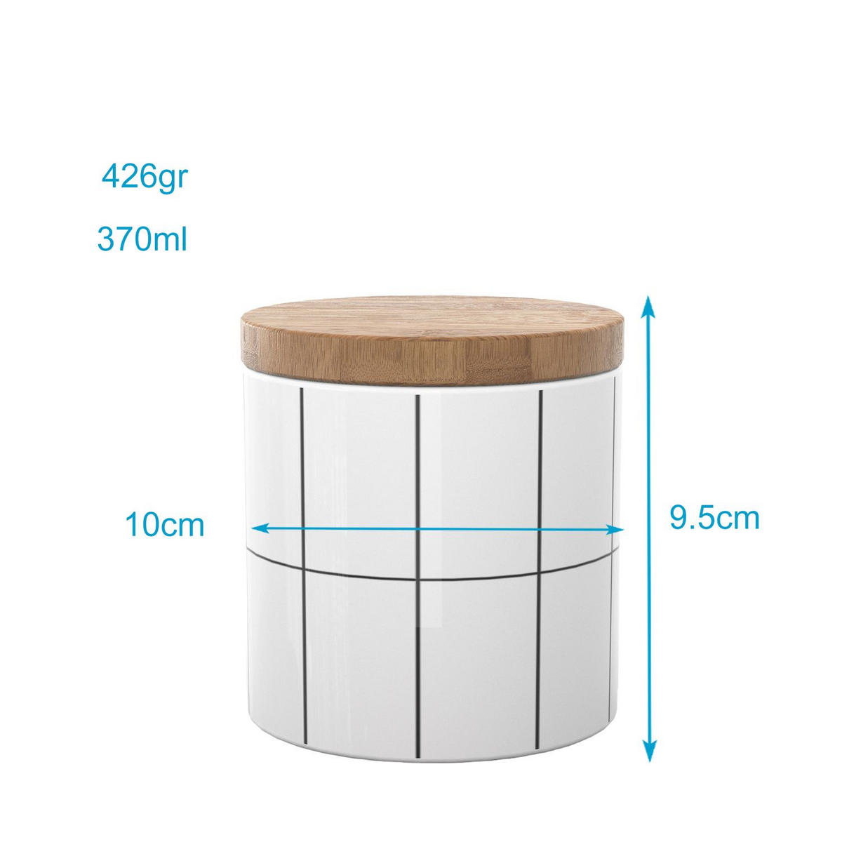 VORRATSDOSE mit Deckel 400 ml - Weiß, Keramik (10/9.5/10cm) - Intirilife