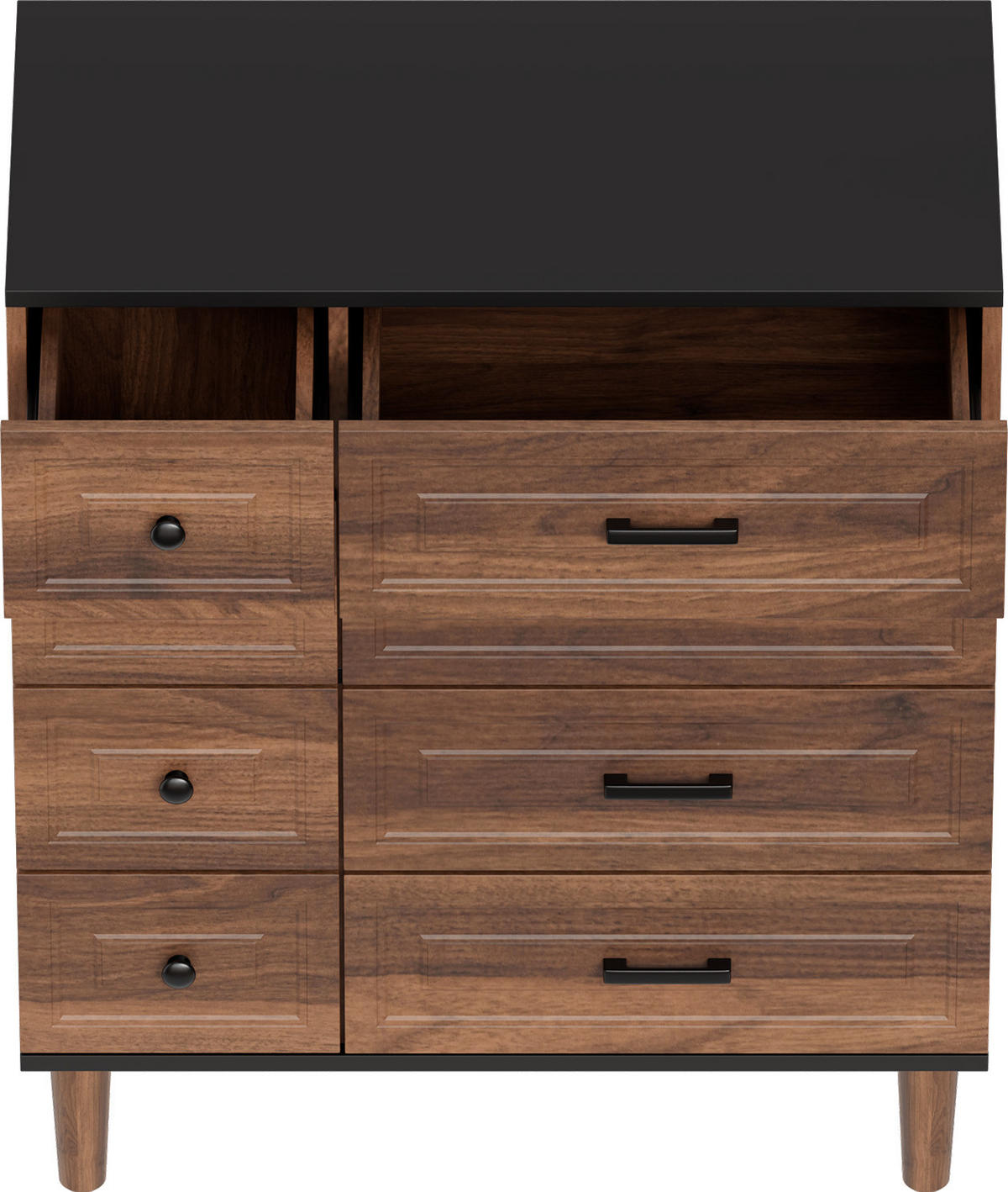 SCHUBLADENKOMMODE mit Füßen in 75/87/40cm-DG3 - Walnussfarben, Holzwerkstoff/Metall (40/87/75cm) - HOMAVO