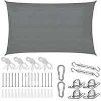 SONNENSEGEL Sunny,umfangreiches Montagematerial,grau - Grau, Kunststoff (500/300cm) - tectake
