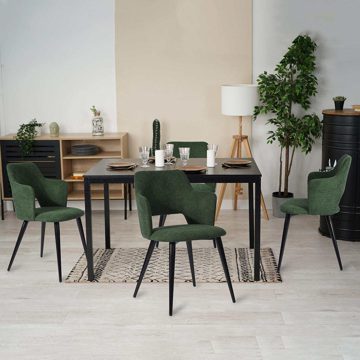 ARMLEHNSTUHL mit Stoffbezug Green - Grün, Textil (46/81/45cm) - Meubles Cosy