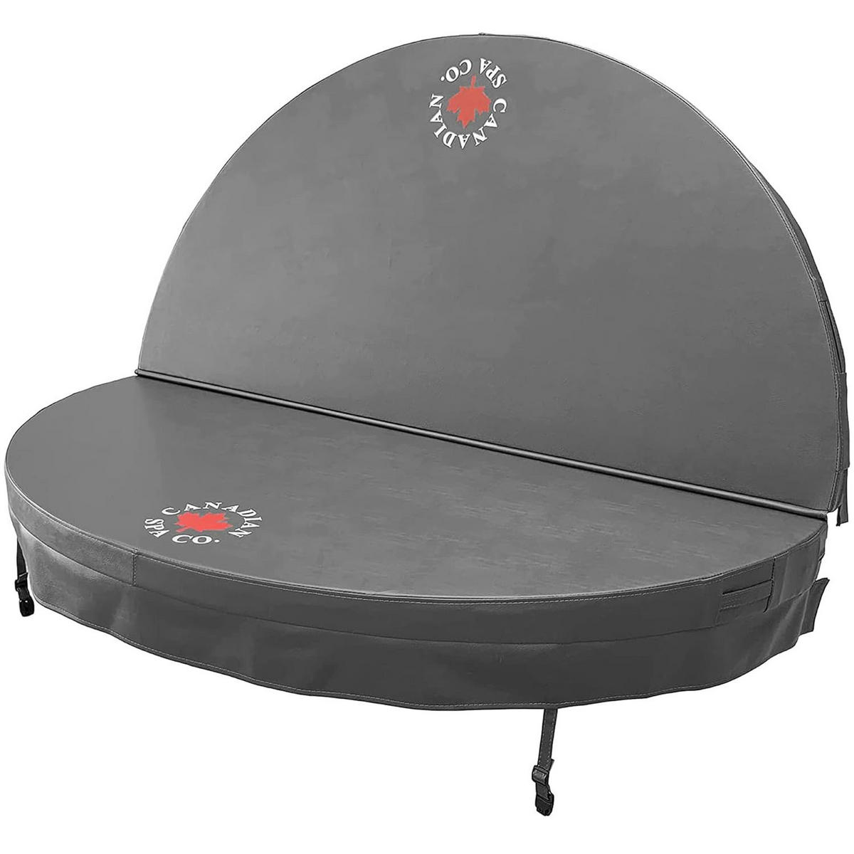 WHIRLPOOL ISOLIERABDECKUNG Graue runde Whirlpool-Abdeckung - Grau, Leder (203/203cm) - Canadian Spa Company