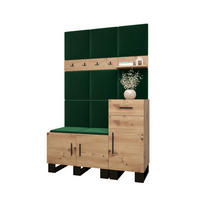 GARDEROBEN-SET 196/126/45,6 - Waldgrün/Schwarz, Holz/Kunststoff (126/196/45.6cm) - Abiks Möbel