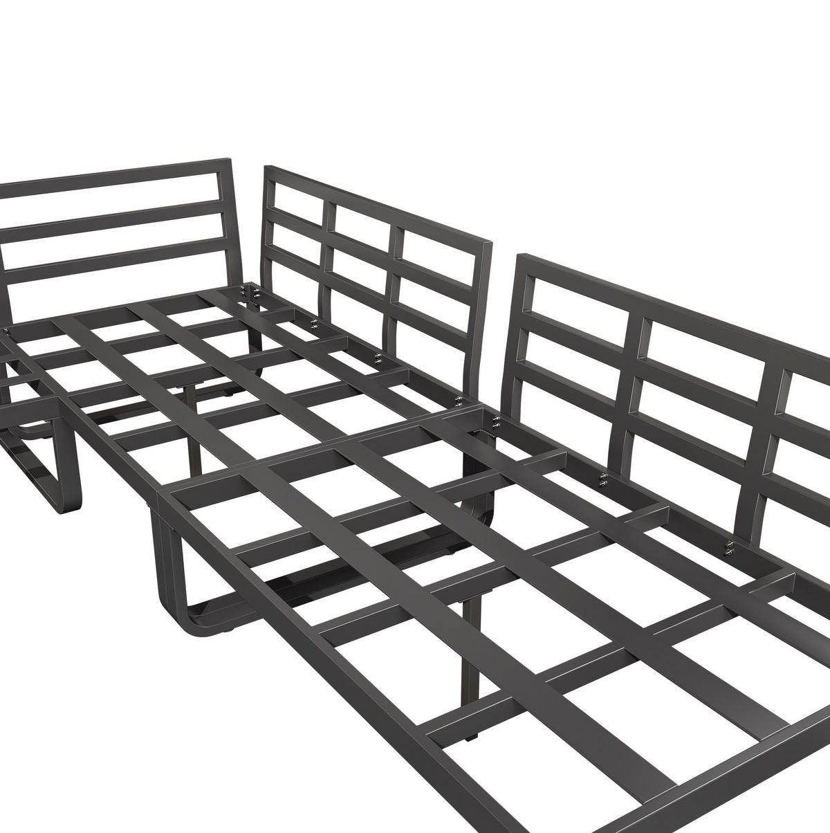 GARTENMÖBEL 123.5x58x66cm grau aus Eisen und mit Tischen - Grau, Metall - Modfu