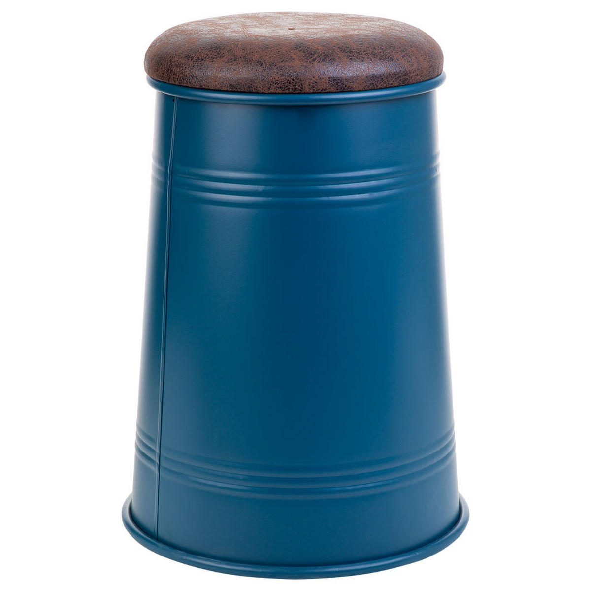 HOCKER aus Metall, blau, 33x47cm - Blau, Metall (34/28/47cm) - Wanderlust