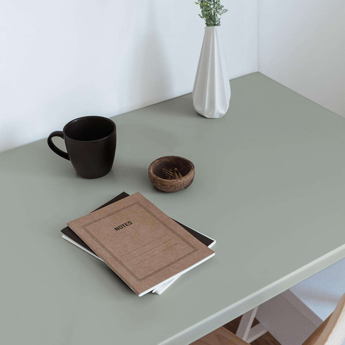 MÖBLAUFKLEBER 100x50 cm graugrün - Salbeigrün, Kunststoff (100/50/0.1cm) - Wallfluent