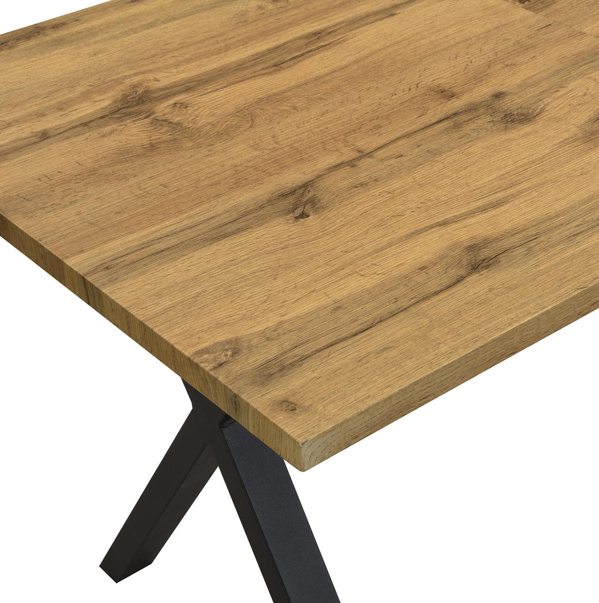 NÍZKÁ komoda 140/80/76 cm s křížovou podnoží, moderní minimalistický styl, Dub - barva dubu, kompozitní dřevo (140/80/76cm) - Redom
